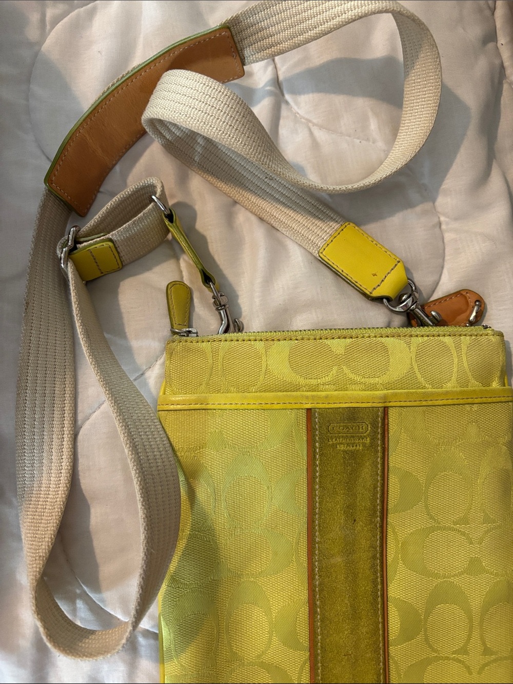 Coach Chartreuse Signature Crossbody Bag - Picture 10 of 11